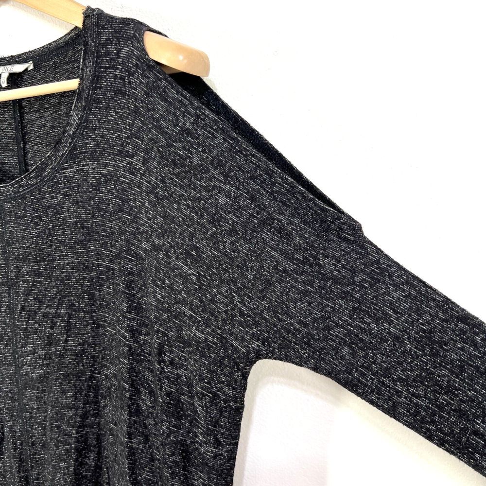 BKE lounge Cold Shoulder Top Womens MD Shirts Blouses Heather Black Jersey Knit - Picture 3 of 12